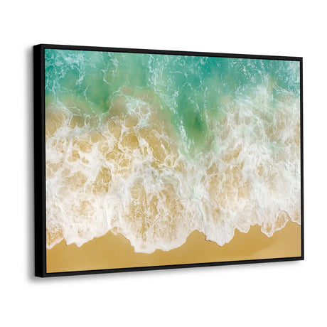 Ocean Waves On Sandy Beach Canvas Wall Art