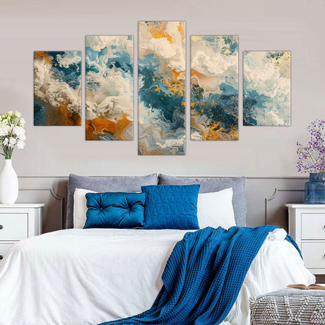 Oceanic Breeze Abstract Fluid Canvas Wall Art