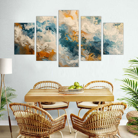 Oceanic Breeze Abstract Fluid Canvas Wall Art