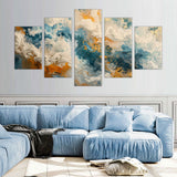 Oceanic Breeze Abstract Fluid Canvas Wall Art