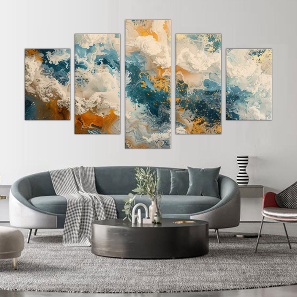 Oceanic Breeze Abstract Fluid Canvas Wall Art