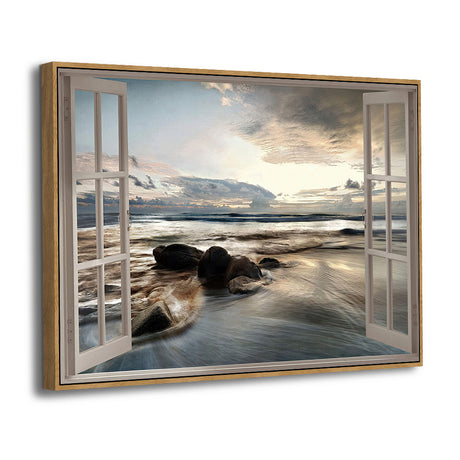 Open Window To The Ocean Canvas Wall Art