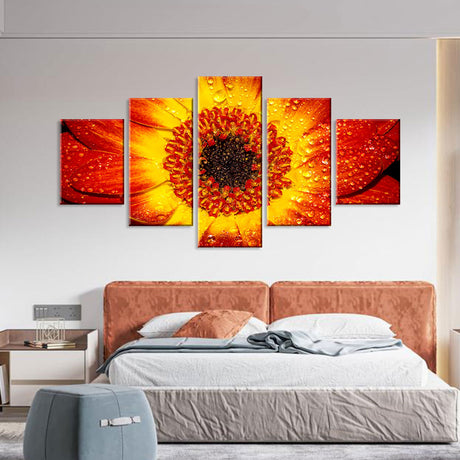 Orange Sunflower Bloom Canvas Wall Art