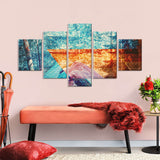 Orange and Blue Psychedelic Forest Canvas Wall Art