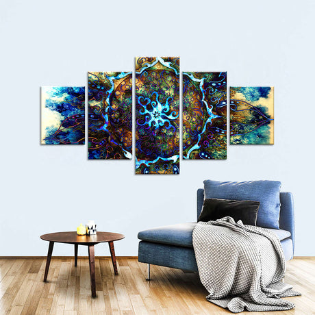 Oriental Ornamental Mandala Canvas Wall Art