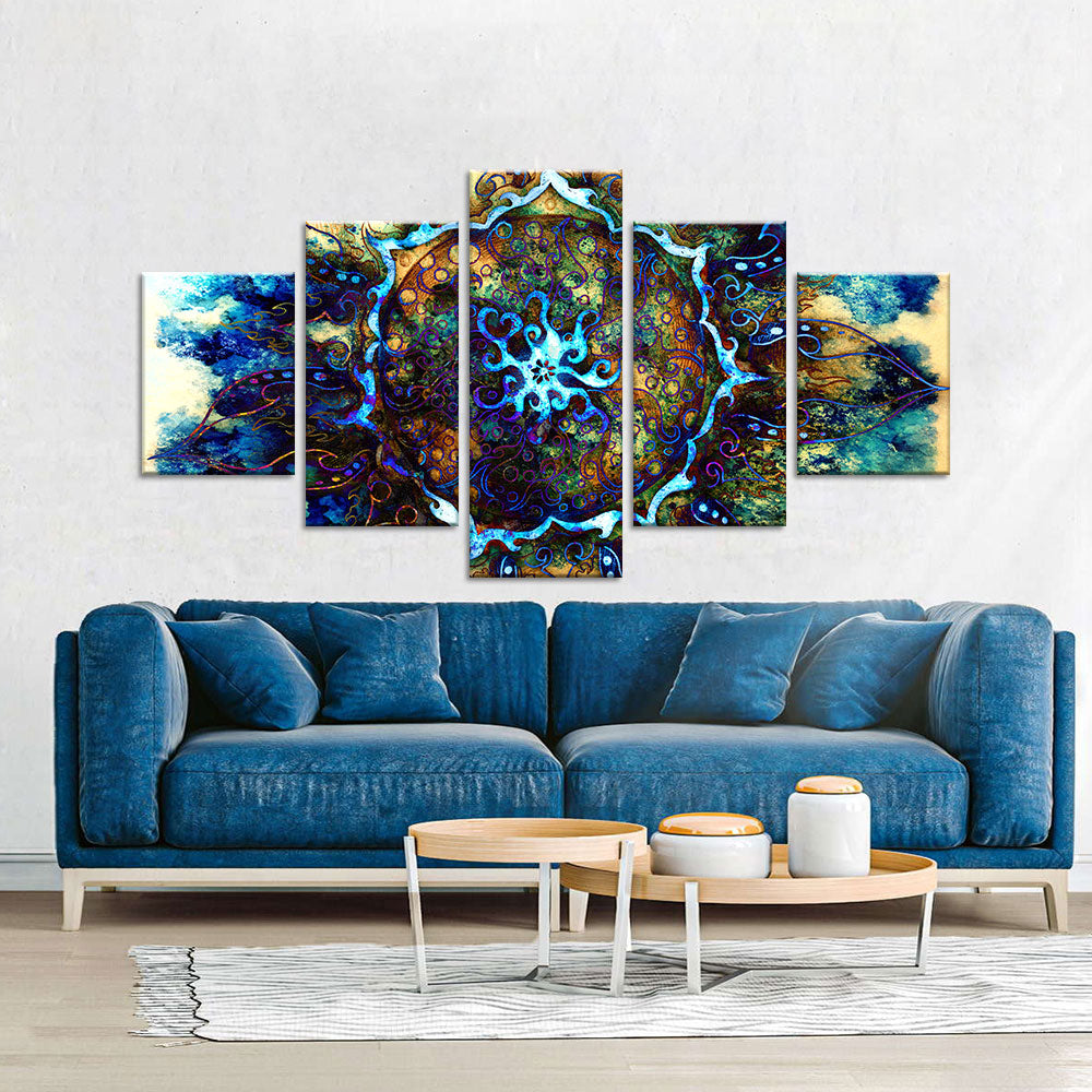 Oriental Ornamental Mandala Canvas Wall Art