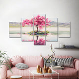 Oriental Pink Sakura Tree Canvas Wall Art