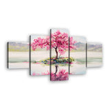 Oriental Pink Sakura Tree Canvas Wall Art