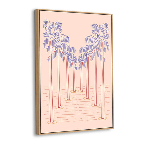 Palm Pathway at Dusk Canvas Wall Art