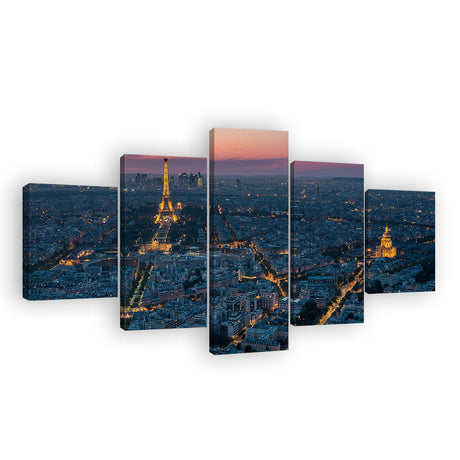 Paris Cityscape Night View Canvas Wall Art
