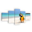 Parrot On Sand Beach Canvas Wall Art