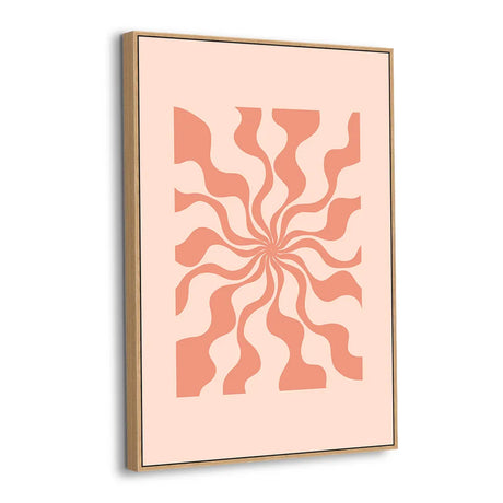 Peach Spiral Bloom Canvas Wall Art