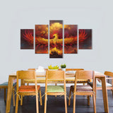 Phoenix Rising From the Ashes of Flame Canvas Wall Art