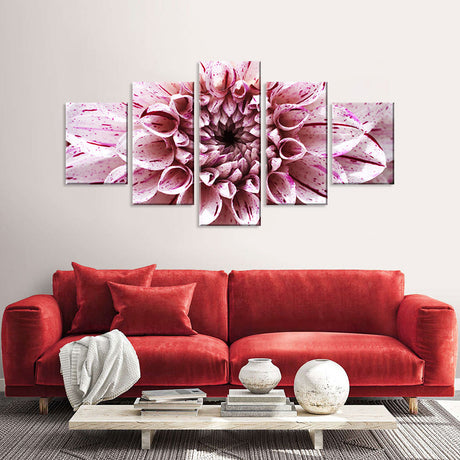 Pink Dahlia Close-Up Canvas Wall Art