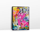 Pink Lion Graffiti Canvas Wall Art