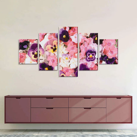 Pink Pansy Flower Canvas Wall Art