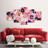 Pink Pansy Flower Canvas Wall Art