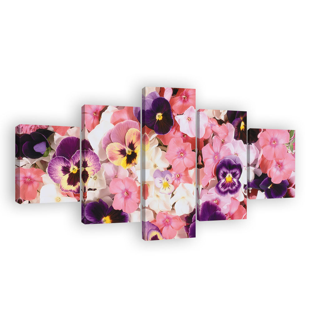 Pink Pansy Flower Canvas Wall Art