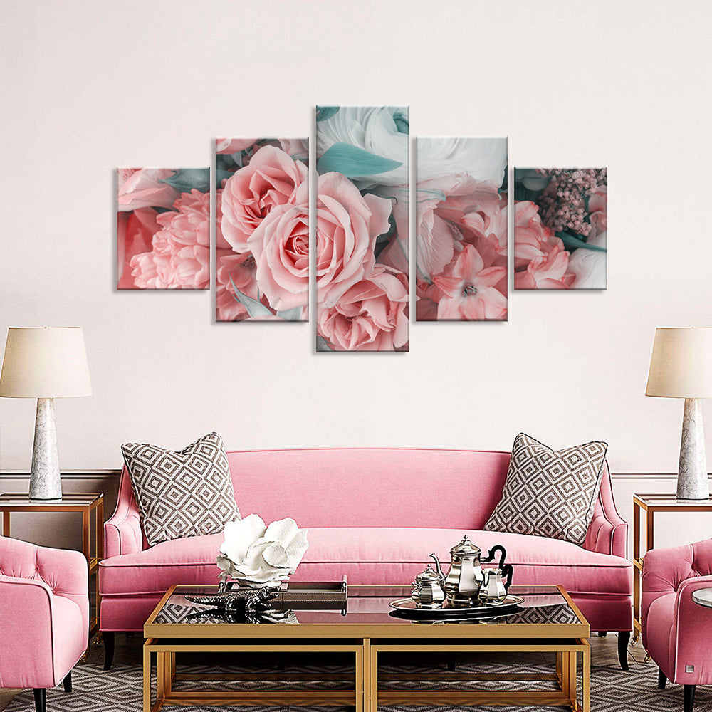 Pink Roses Canvas Wall Art