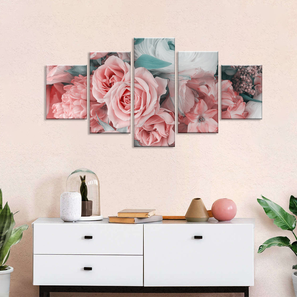 Pink Roses Canvas Wall Art