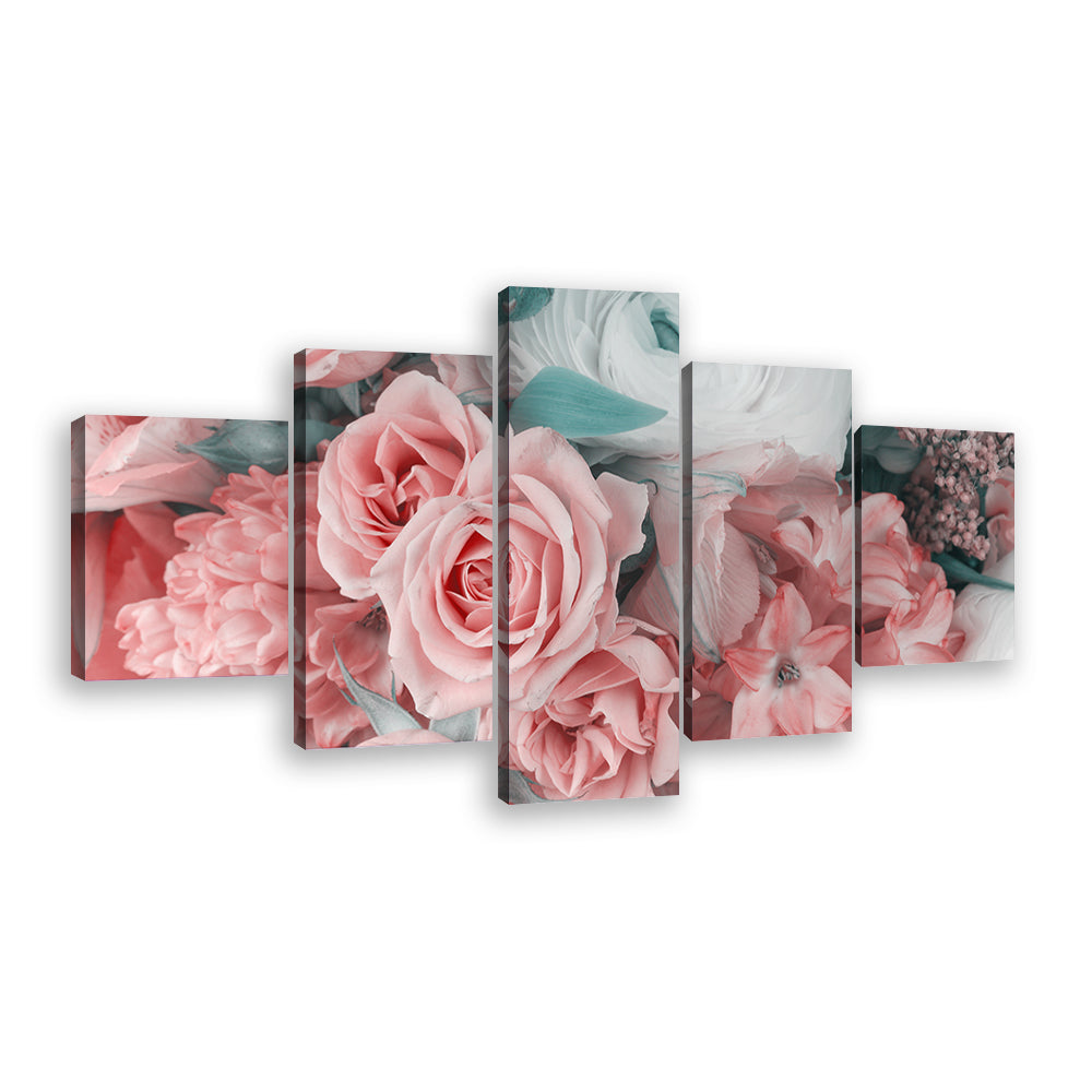 Pink Roses Canvas Wall Art