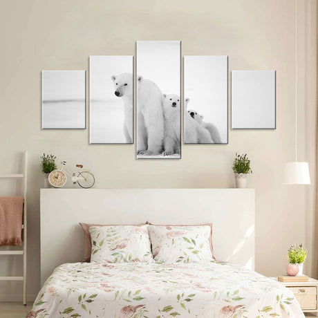 Polar Bear Family Multi-Panel Canvas Wall Art