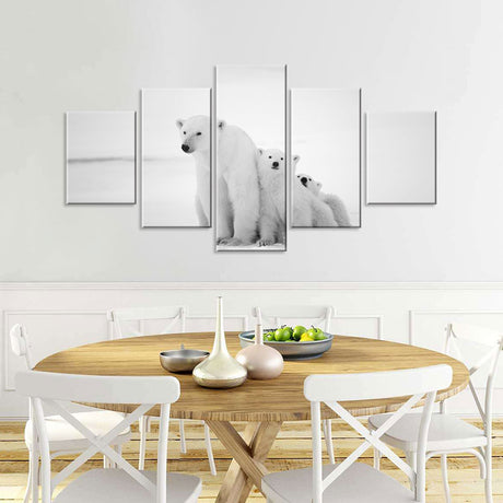 Polar Bear Family Multi-Panel Canvas Wall Art