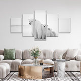 Polar Bear Family Multi-Panel Canvas Wall Art