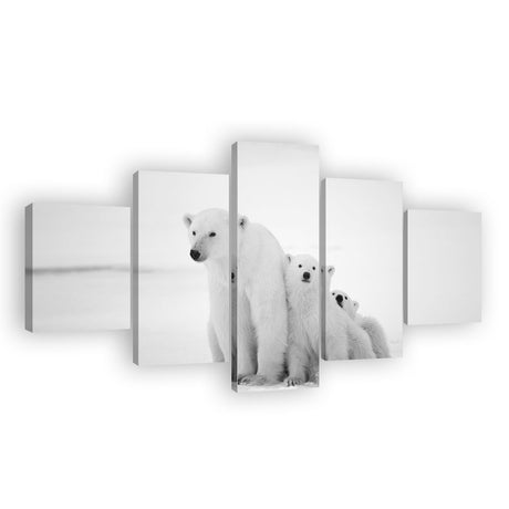 Polar Bear Family Multi-Panel Canvas Wall Art