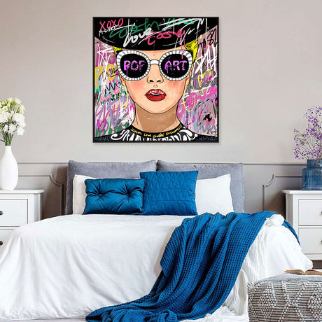 Pop Art Girl Graffiti Canvas Wall Art