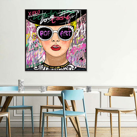 Pop Art Girl Graffiti Canvas Wall Art