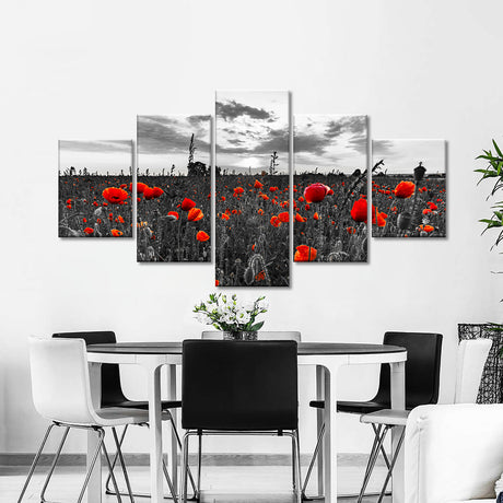 Poppy Field at Dusk Canvas Wall Art