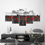 Poppy Field at Dusk Canvas Wall Art