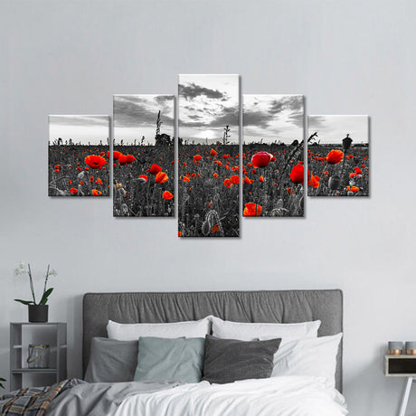 Poppy Field at Dusk Canvas Wall Art