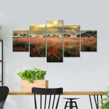 Poppy Field At Sunset Wall Art