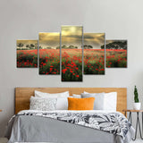 Poppy Field At Sunset Wall Art