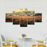 Poppy Field At Sunset Wall Art