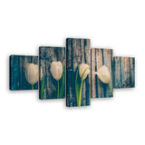 Pristine White Tulips Canvas Wall Art