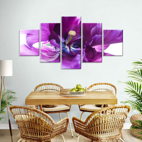 Purple Tulip Flower Canvas Wall Art