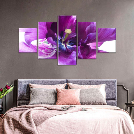 Purple Tulip Flower Canvas Wall Art