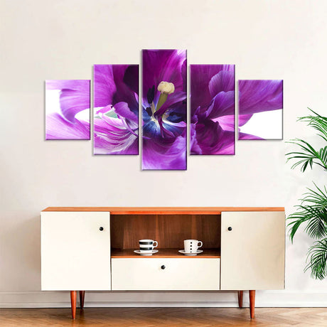 Purple Tulip Flower Canvas Wall Art