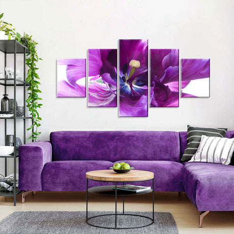 Purple Tulip Flower Canvas Wall Art