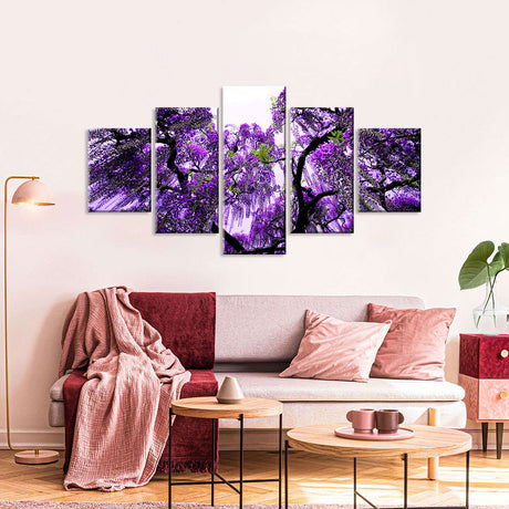 Purple Wisteria Tree Canvas Wall Art