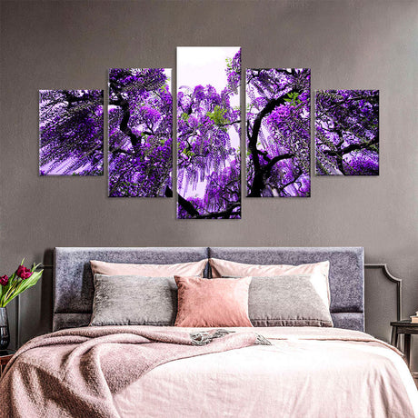 Purple Wisteria Tree Canvas Wall Art