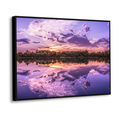 Purple Sunset Reflection Canvas Wall Art