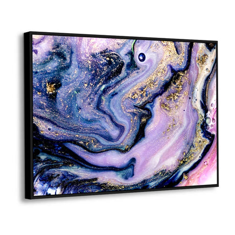 Purple and Gold Cosmic Liquid Canvas Wall Art