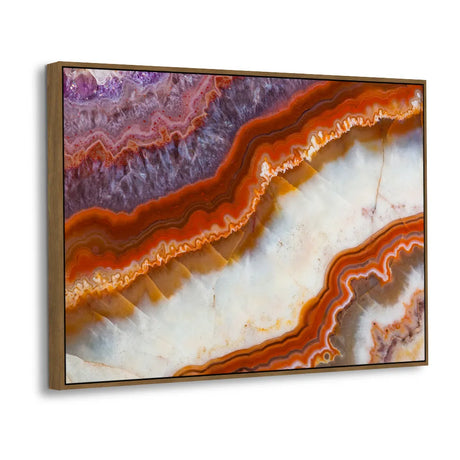 Purple and Orange Crystal Marble Canvas Wall Art