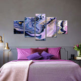 Purple and Gold Cosmic Liquid Canvas Wall Art