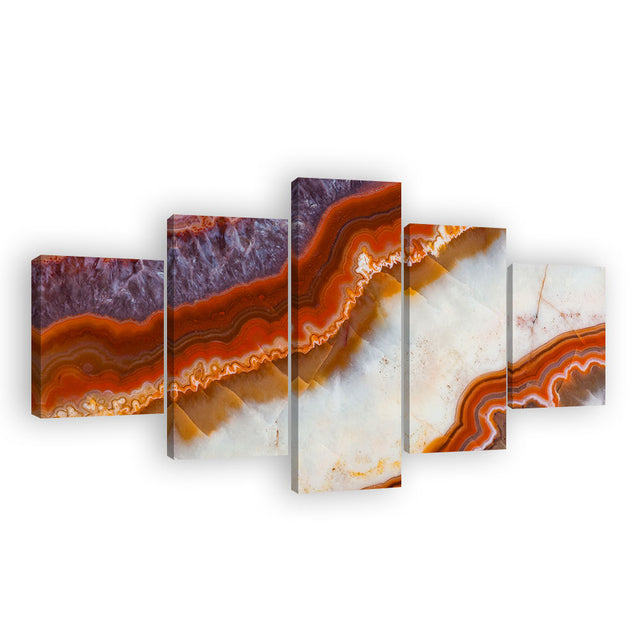 Purple and Orange Crystal Marble Canvas Wall Art