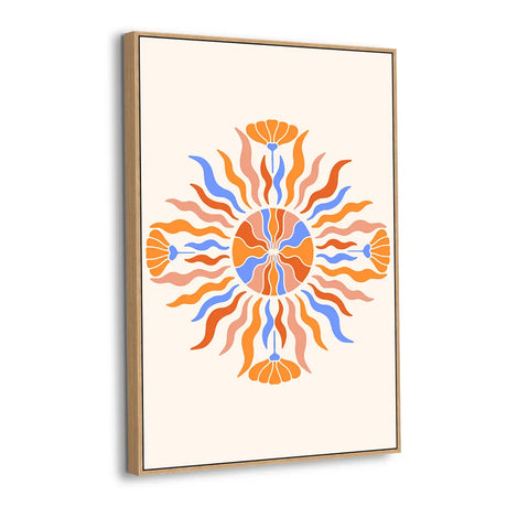 Radiant Bloom Sunburst Canvas Wall Art